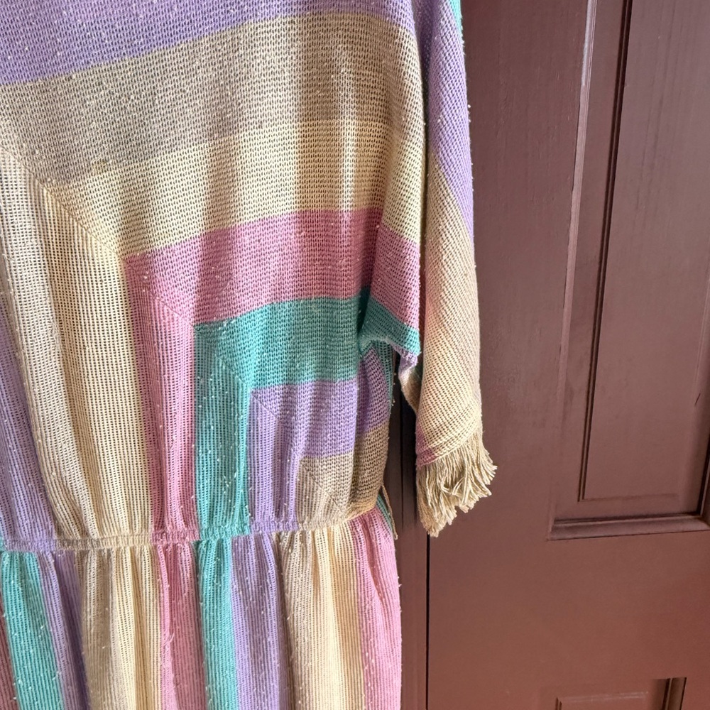 Leslie Fay Multicolor Striped Vintage Dress